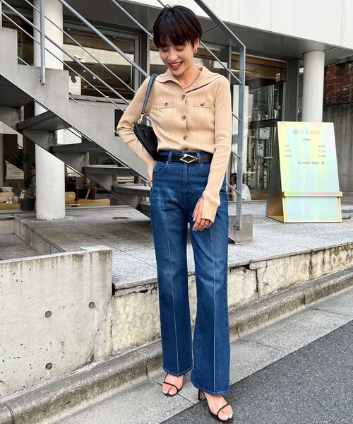 RieMiller センタープレスハイウエストデニム Rie Miller（リエミラー）の「センタープレスハイウエストデニム