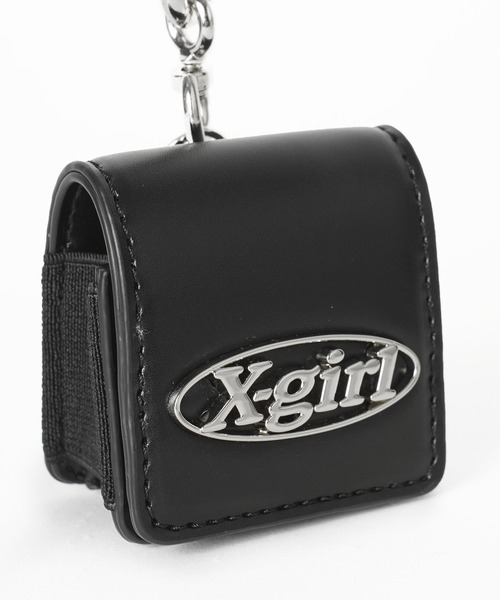 X-girl（エックスガール）の「OVAL LOGO FAUX LEATHER Airpods