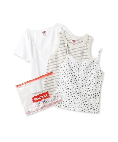 SNIDEL(スナイデル)の「【SNIDEL/Healthknit】コラボパックTシャツ(Tシャツ/カットソー・レディース・ブラック/ピンク/ホワイト・FREE)」の2枚目の写真