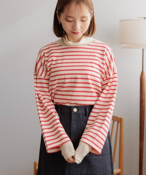 ラグタカ POPPY いちごプリントTシャツ ボーダー Strawberry printed T-shirts (Navy border) – POPPY