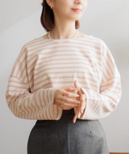 flower(フラワー)の「レインボーボーダートップ2(Tシャツ/カットソー・レディース・イエロー/レッド/グリーン/ピンク・FREE)」の1枚目の写真