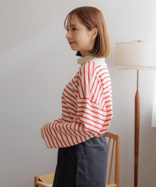 flower(フラワー)の「レインボーボーダートップ2(Tシャツ/カットソー・レディース・イエロー/レッド/グリーン/ピンク・FREE)」の14枚目の写真