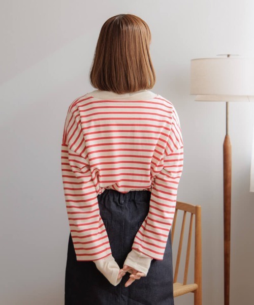 flower(フラワー)の「レインボーボーダートップ2(Tシャツ/カットソー・レディース・イエロー/レッド/グリーン/ピンク・FREE)」の21枚目の写真