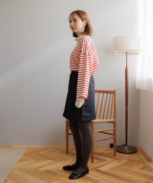 flower(フラワー)の「レインボーボーダートップ2(Tシャツ/カットソー・レディース・イエロー/レッド/グリーン/ピンク・FREE)」の8枚目の写真