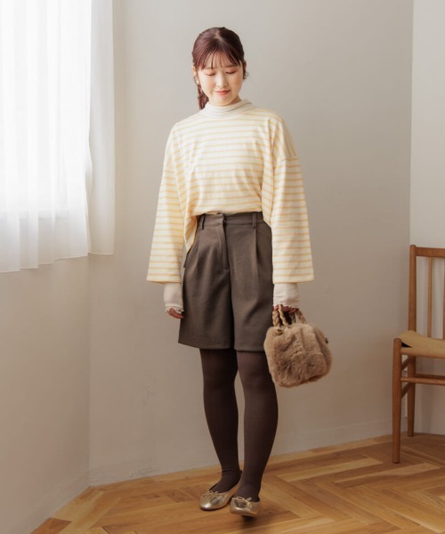 flower(フラワー)の「レインボーボーダートップ2(Tシャツ/カットソー・レディース・イエロー/レッド/グリーン/ピンク・FREE)」の6枚目の写真