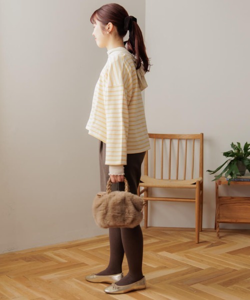 flower(フラワー)の「レインボーボーダートップ2(Tシャツ/カットソー・レディース・イエロー/レッド/グリーン/ピンク・FREE)」の11枚目の写真