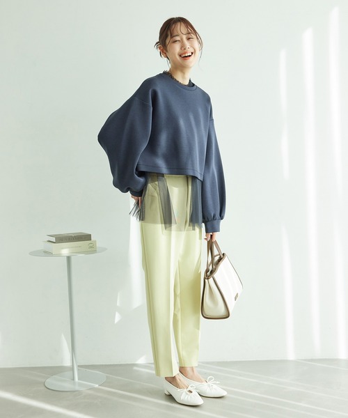 ROPE' PICNIC（ロペピクニック）の「チュールトップス（シャツ/ブラウス・レディース・ライトグレー/チャコールグレー/オフホワイト・38）」の4枚目の写真