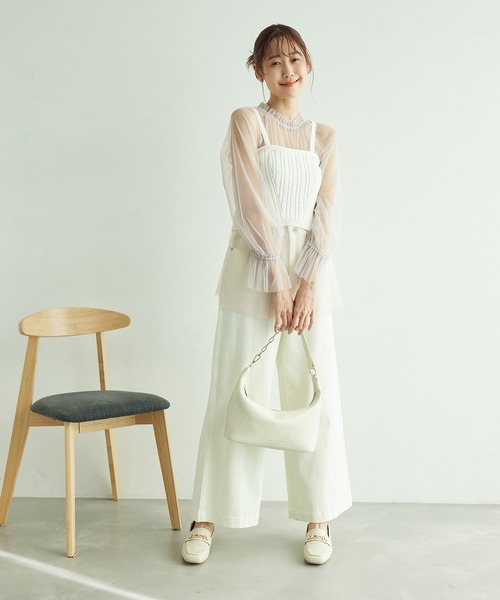 ROPE' PICNIC（ロペピクニック）の「チュールトップス（シャツ/ブラウス・レディース・ライトグレー/チャコールグレー/オフホワイト・38）」の9枚目の写真