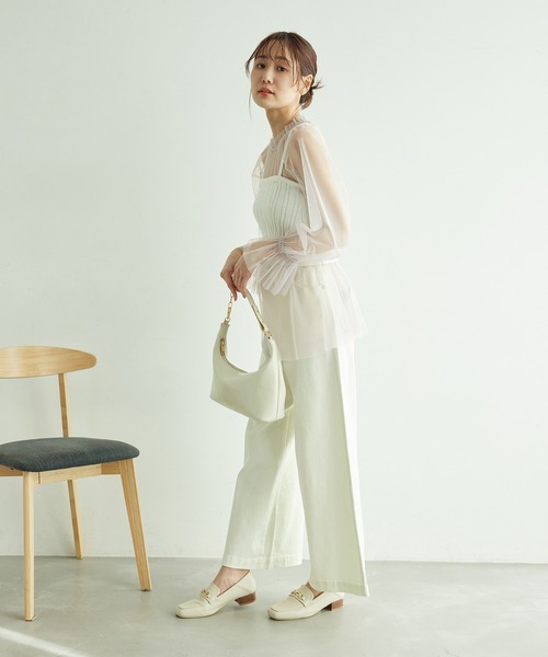 ROPE' PICNIC（ロペピクニック）の「チュールトップス（シャツ/ブラウス・レディース・ライトグレー/チャコールグレー/オフホワイト・38）」の10枚目の写真