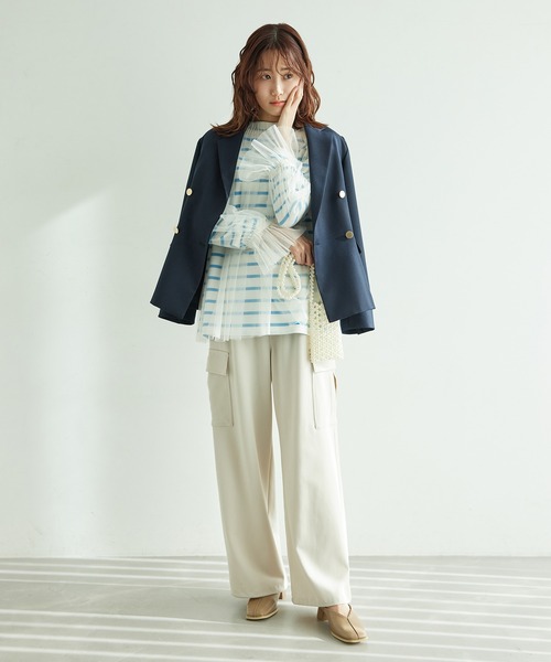 ROPE' PICNIC（ロペピクニック）の「チュールトップス（シャツ/ブラウス・レディース・ライトグレー/チャコールグレー/オフホワイト・38）」の13枚目の写真