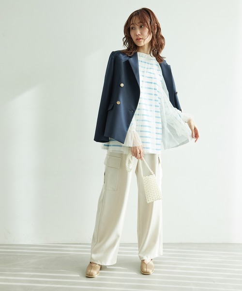 ROPE' PICNIC（ロペピクニック）の「チュールトップス（シャツ/ブラウス・レディース・ライトグレー/チャコールグレー/オフホワイト・38）」の14枚目の写真