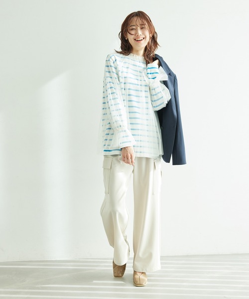 ROPE' PICNIC（ロペピクニック）の「チュールトップス（シャツ/ブラウス・レディース・ライトグレー/チャコールグレー/オフホワイト・38）」の15枚目の写真