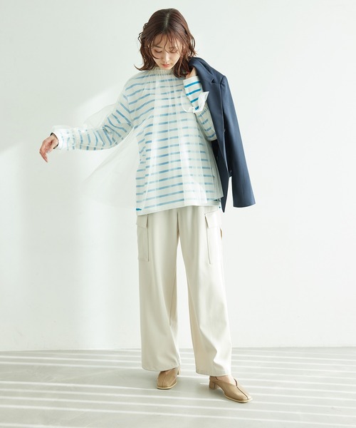 ROPE' PICNIC（ロペピクニック）の「チュールトップス（シャツ/ブラウス・レディース・ライトグレー/チャコールグレー/オフホワイト・38）」の16枚目の写真