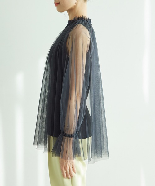 ROPE' PICNIC（ロペピクニック）の「チュールトップス（シャツ/ブラウス・レディース・ライトグレー/チャコールグレー/オフホワイト・38）」の19枚目の写真