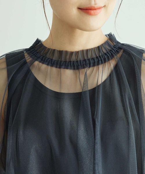 ROPE' PICNIC（ロペピクニック）の「チュールトップス（シャツ/ブラウス・レディース・ライトグレー/チャコールグレー/オフホワイト・38）」の21枚目の写真