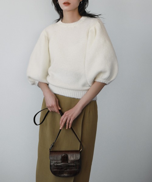 UNITED ARROWS パフスリーブ 半袖ニット バルーン袖 週末限定価格】UNITED ARROWS 半袖ニット ネイビー - メルカリ
