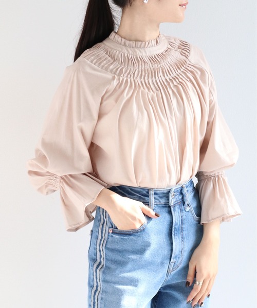 cepo（セポ）の「ピンタックキャンディスリーブブラウス（シャツ/ブラウス・レディース・ブラック/オフホワイト/ベージュ・M）」の3枚目の写真