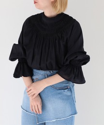 ピンタックキャンディスリーブブラウス