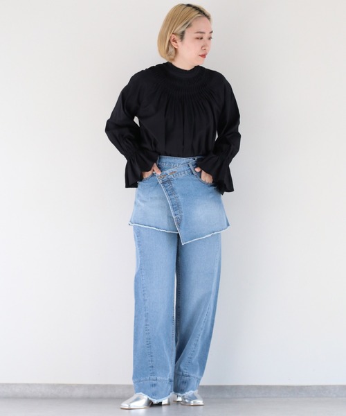 cepo（セポ）の「ピンタックキャンディスリーブブラウス（シャツ/ブラウス・レディース・ブラック/オフホワイト/ベージュ・M）」の5枚目の写真