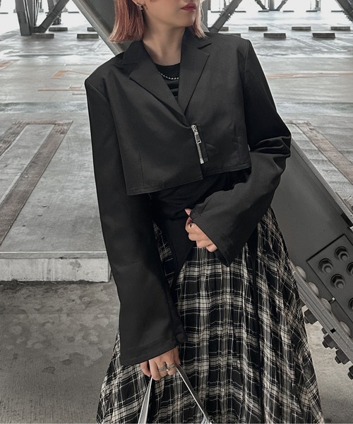 セール】【jiasecond.】フロントジップショートジャケット / アウター