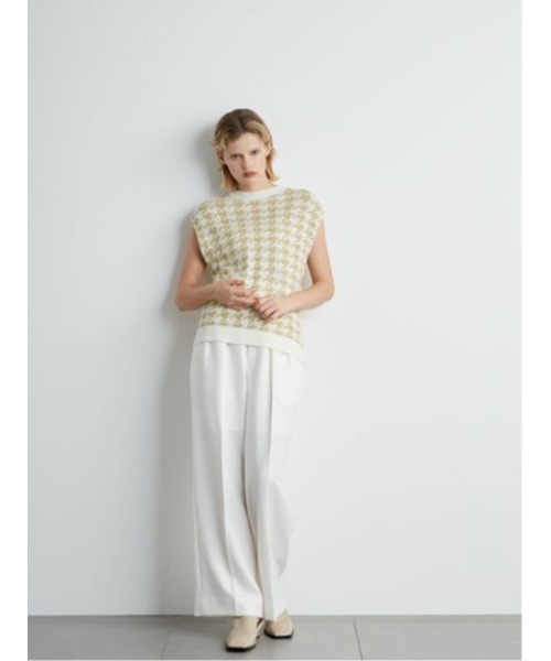 styling/(スタイリング)の「ダブルウエストパンツ(スラックス・レディース・ブラック/グレー/ホワイト・1/0)」の2枚目の写真