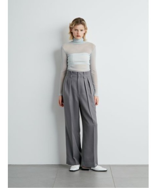 styling/(スタイリング)の「ダブルウエストパンツ(スラックス・レディース・ブラック/グレー/ホワイト・1/0)」の10枚目の写真