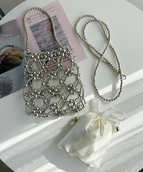 MYMOOD.（マイムード）の「2WAYビーズミニバッグ パーティーバッグ 結婚式お呼ばれオケージョン（ハンドバッグ・レディース・シルバー/アイボリー/ブラック/ブラック系その他・FREE）」の11枚目の写真