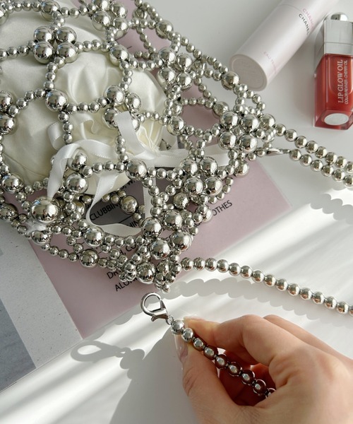 MYMOOD.（マイムード）の「2WAYビーズミニバッグ パーティーバッグ 結婚式お呼ばれオケージョン（ハンドバッグ・レディース・シルバー/アイボリー/ブラック/ブラック系その他・FREE）」の12枚目の写真