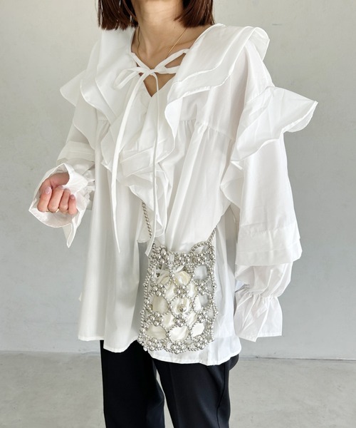 MYMOOD.（マイムード）の「2WAYビーズミニバッグ パーティーバッグ 結婚式お呼ばれオケージョン（ハンドバッグ・レディース・シルバー/アイボリー/ブラック/ブラック系その他・FREE）」の19枚目の写真