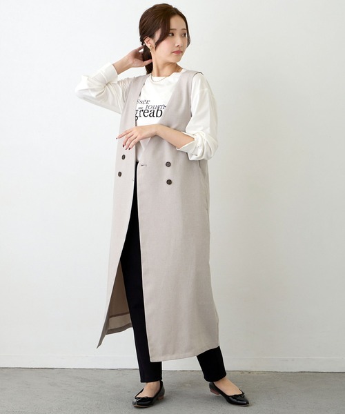 NICOLE white（ニコルホワイト）の「ロングジレワンピース（ワンピース・レディース・ブラック/ベージュ・FREE）」の13枚目の写真