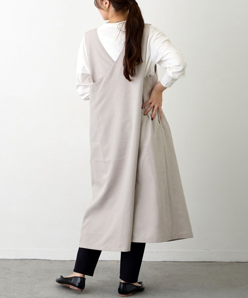 NICOLE white（ニコルホワイト）の「ロングジレワンピース（ワンピース・レディース・ブラック/ベージュ・FREE）」の14枚目の写真