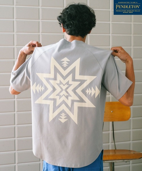 PENDLETON(ペンドルトン)の「【PENDLETON(ペンドルトン)】別注SOLOTEX半袖Tシャツ(Tシャツ/カットソー・メンズ・オフホワイト/グレー/ブルー/グリーン/ダークグレー/ベージュ/チャコール・MEDIUM/LARGE)」の3枚目の写真