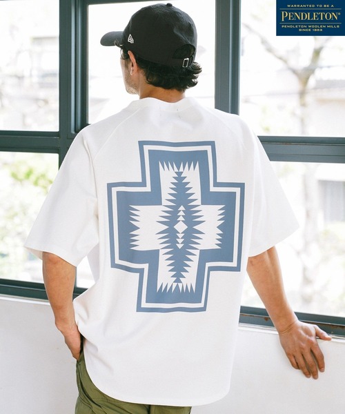 PENDLETON(ペンドルトン)の「【PENDLETON(ペンドルトン)】別注SOLOTEX半袖Tシャツ(Tシャツ/カットソー・メンズ・オフホワイト/グレー/ブルー/グリーン/ダークグレー/ベージュ/チャコール・MEDIUM/LARGE)」の2枚目の写真