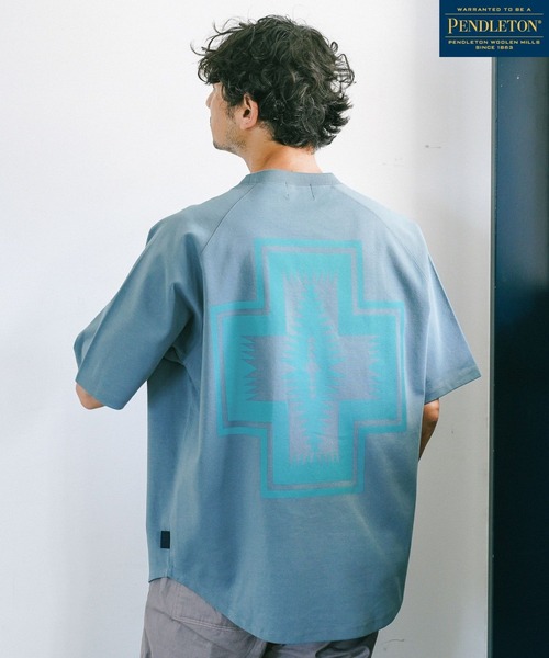 PENDLETON(ペンドルトン)の「【PENDLETON(ペンドルトン)】別注SOLOTEX半袖Tシャツ(Tシャツ/カットソー・メンズ・オフホワイト/グレー/ブルー/グリーン/ダークグレー/ベージュ/チャコール・MEDIUM/LARGE)」の1枚目の写真