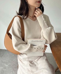 one after another NICE CLAUP | 前後2WAY/袖ボタンワンポイントニット(ニット/セーター)