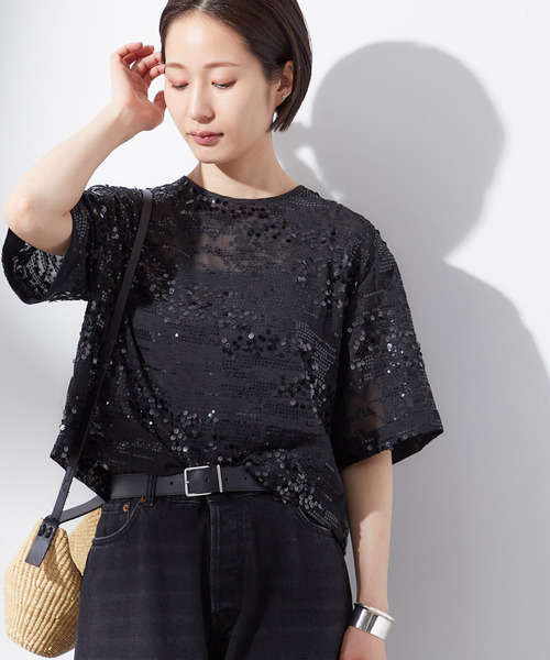 美品 24SS ジャーナルスタンダードレサージュ 金子綾 スパンコール ブラウス 美品 24SS ジャーナルスタンダードレサージュ 金子綾