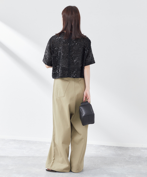 Aya Kaneko ×L’ESSAGE スパンコールJQブラウス黒 journal standard L'essage（ジャーナルスタンダードレサージュ