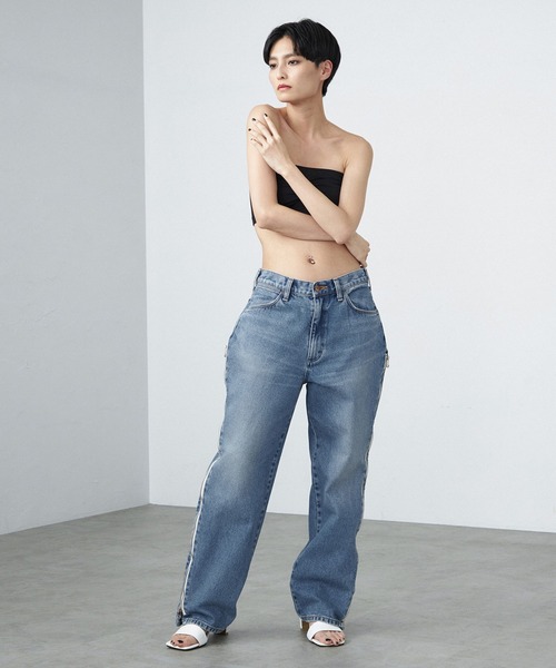 Wrangler（ラングラー）の「Wrangler/ラングラー リメイクサイドジップフレアージーンズ【ユニセックス】（デニムパンツ・レディース・ダークインディゴブルー/ブラック系その他・X-SMALL/SMALL/LARGE/MEDIUM/X-LARGE）」の4枚目の写真