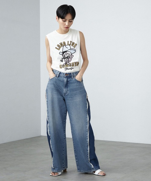 Wrangler（ラングラー）の「Wrangler/ラングラー リメイクサイドジップフレアージーンズ【ユニセックス】（デニムパンツ・レディース・ダークインディゴブルー/ブラック系その他・X-SMALL/SMALL/LARGE/MEDIUM/X-LARGE）」の6枚目の写真