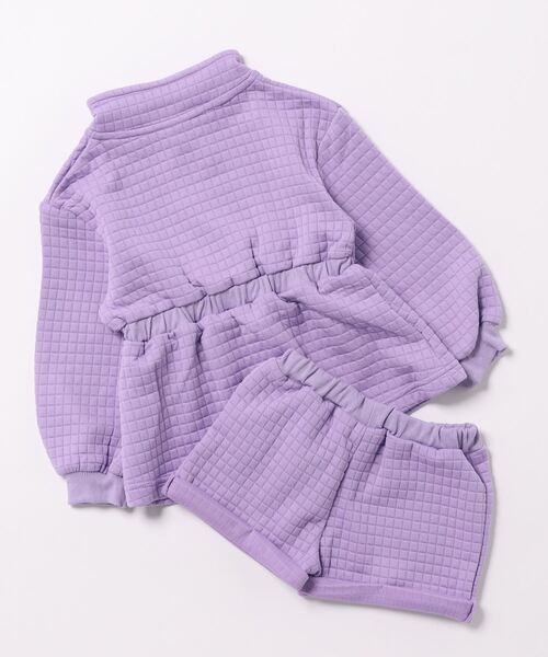 ANAP kids(アナップキッズ)の「ぽこぽこハーフジップ+ショートパンツセット(スウェット・キッズ・サックスブルー/ラベンダー・110cm/120cm/130cm)」の16枚目の写真