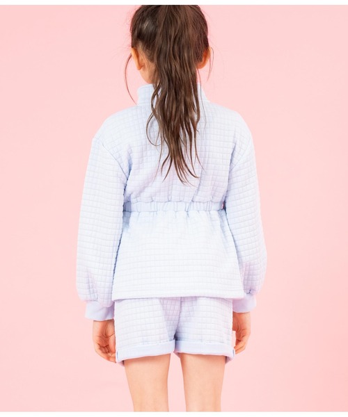 ANAP kids(アナップキッズ)の「ぽこぽこハーフジップ+ショートパンツセット(スウェット・キッズ・サックスブルー/ラベンダー・110cm/120cm/130cm)」の5枚目の写真