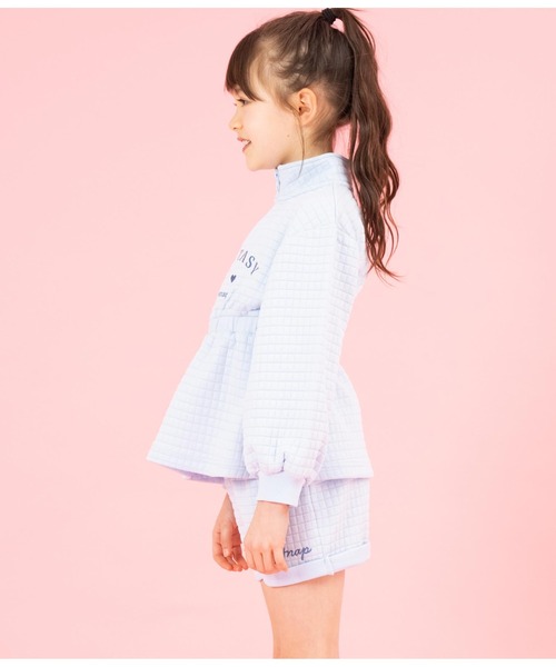 ANAP kids(アナップキッズ)の「ぽこぽこハーフジップ+ショートパンツセット(スウェット・キッズ・サックスブルー/ラベンダー・110cm/120cm/130cm)」の4枚目の写真
