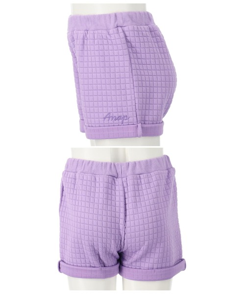 ANAP kids(アナップキッズ)の「ぽこぽこハーフジップ+ショートパンツセット(スウェット・キッズ・サックスブルー/ラベンダー・110cm/120cm/130cm)」の14枚目の写真