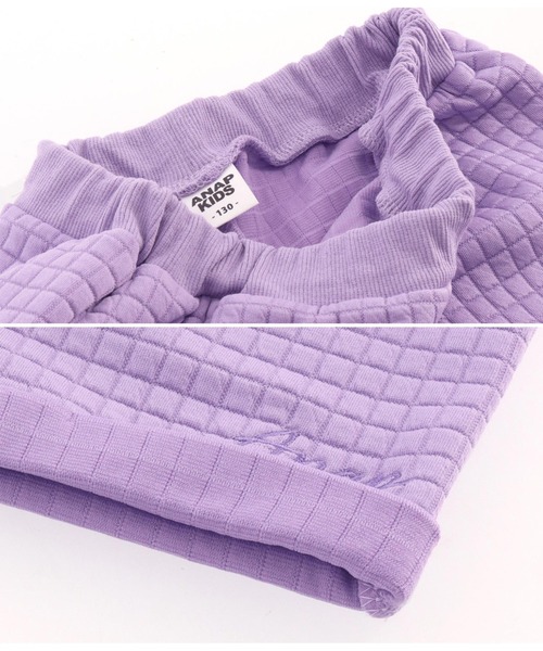 ANAP kids(アナップキッズ)の「ぽこぽこハーフジップ+ショートパンツセット(スウェット・キッズ・サックスブルー/ラベンダー・110cm/120cm/130cm)」の15枚目の写真