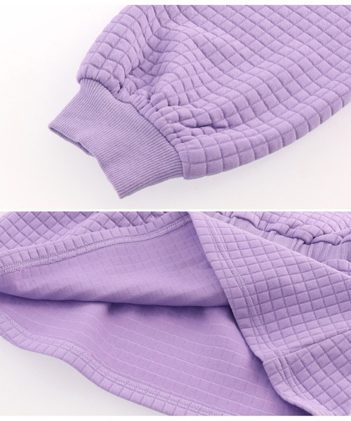 ANAP kids(アナップキッズ)の「ぽこぽこハーフジップ+ショートパンツセット(スウェット・キッズ・サックスブルー/ラベンダー・110cm/120cm/130cm)」の12枚目の写真