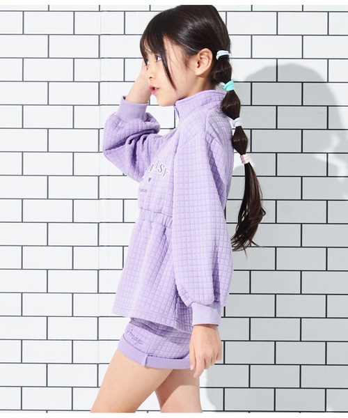 ANAP kids(アナップキッズ)の「ぽこぽこハーフジップ+ショートパンツセット(スウェット・キッズ・サックスブルー/ラベンダー・110cm/120cm/130cm)」の18枚目の写真
