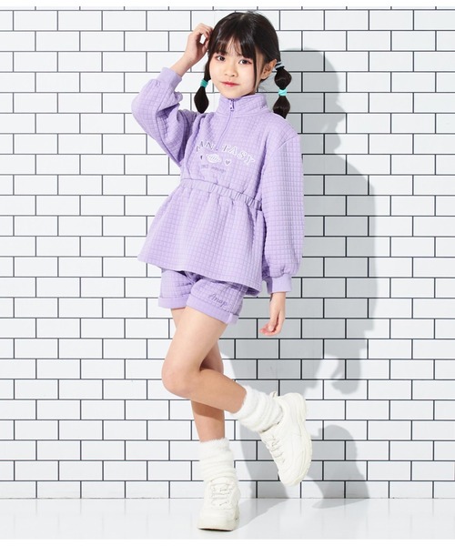 ANAP kids(アナップキッズ)の「ぽこぽこハーフジップ+ショートパンツセット(スウェット・キッズ・サックスブルー/ラベンダー・110cm/120cm/130cm)」の20枚目の写真