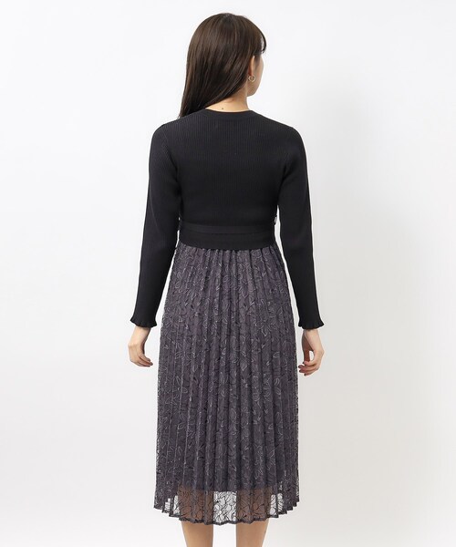 index(インデックス)の「◆≪S-LLsize≫ リブニット×レースプリーツワンピース【抗ピル/洗濯機洗い可】(ワンピース・レディース・ベージュ系その他7/ブラック系4/ホワイト系7・40/38/36/42)」の15枚目の写真