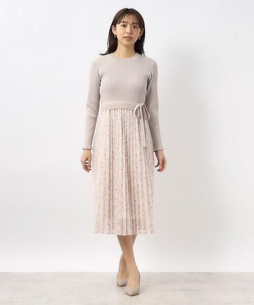 index(インデックス)の「◆≪S-LLsize≫ リブニット×レースプリーツワンピース【抗ピル/洗濯機洗い可】(ワンピース・レディース・ベージュ系その他7/ブラック系4/ホワイト系7・40/38/36/42)」の12枚目の写真