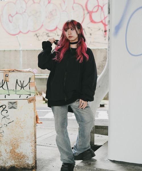 DEVICE（デバイス）の「マウンテンパーカー風 ラッシュガード アウトドア ノームコア トップス（ラッシュガード・レディース・ホワイト/ブラック/グレー・FREE）」の8枚目の写真